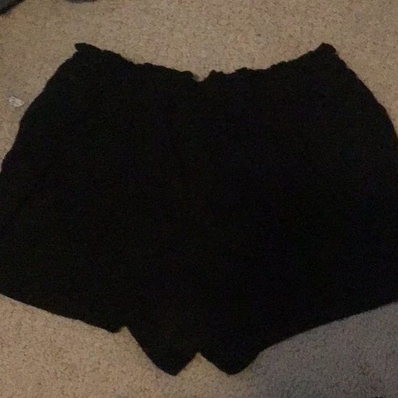 Black Ruffel Shorts - Picture 2 of 2